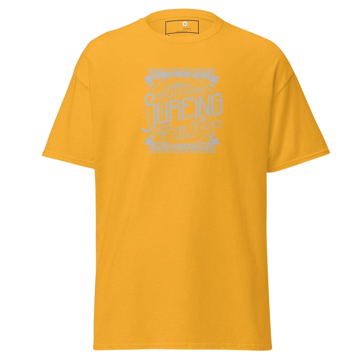 Unisex classic t-shirt - SUMMER AWESOME SURFING - REGULAR - Gold / S