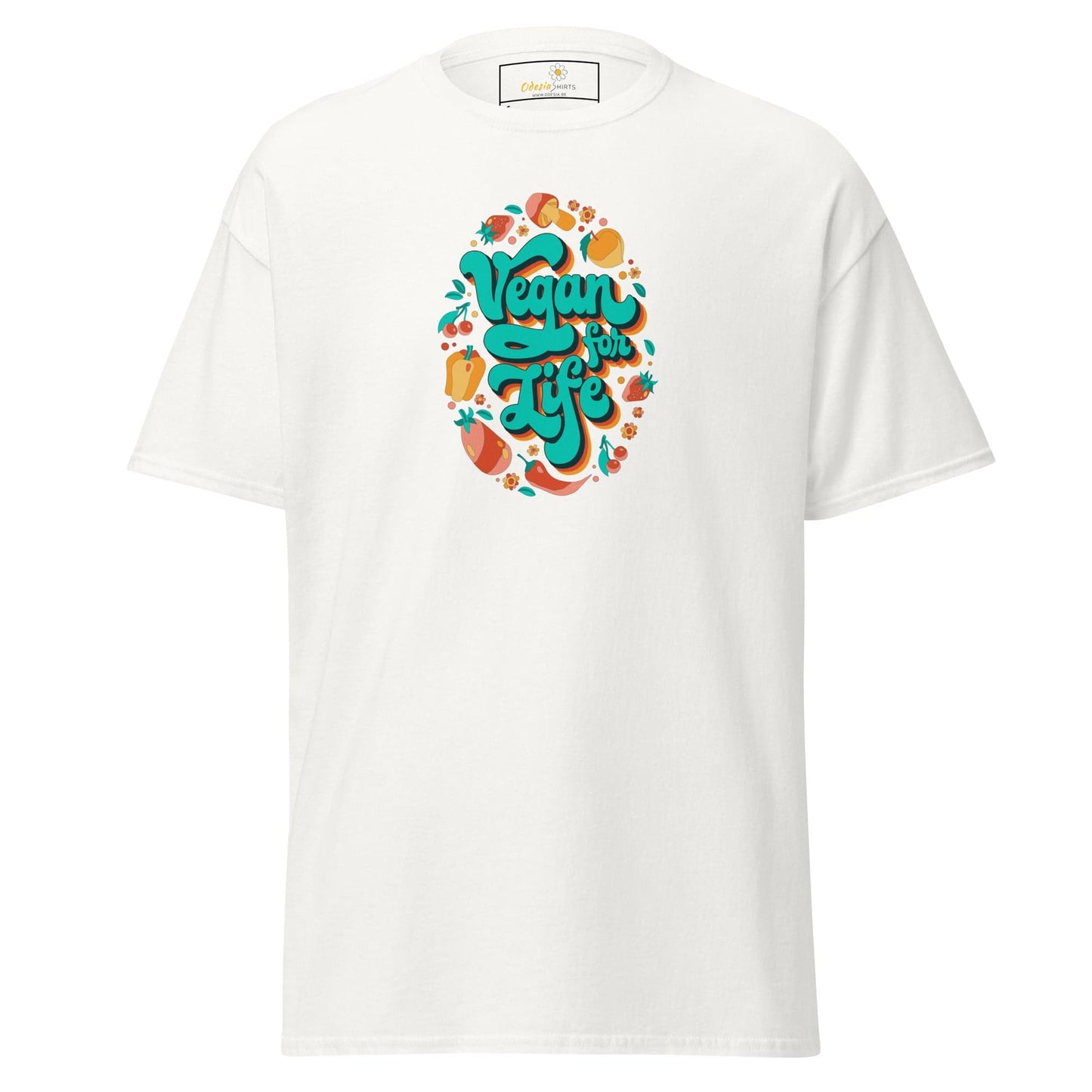 Unisex classic t-shirt - VEGAN FOR LIFE - REGULAR - White / S