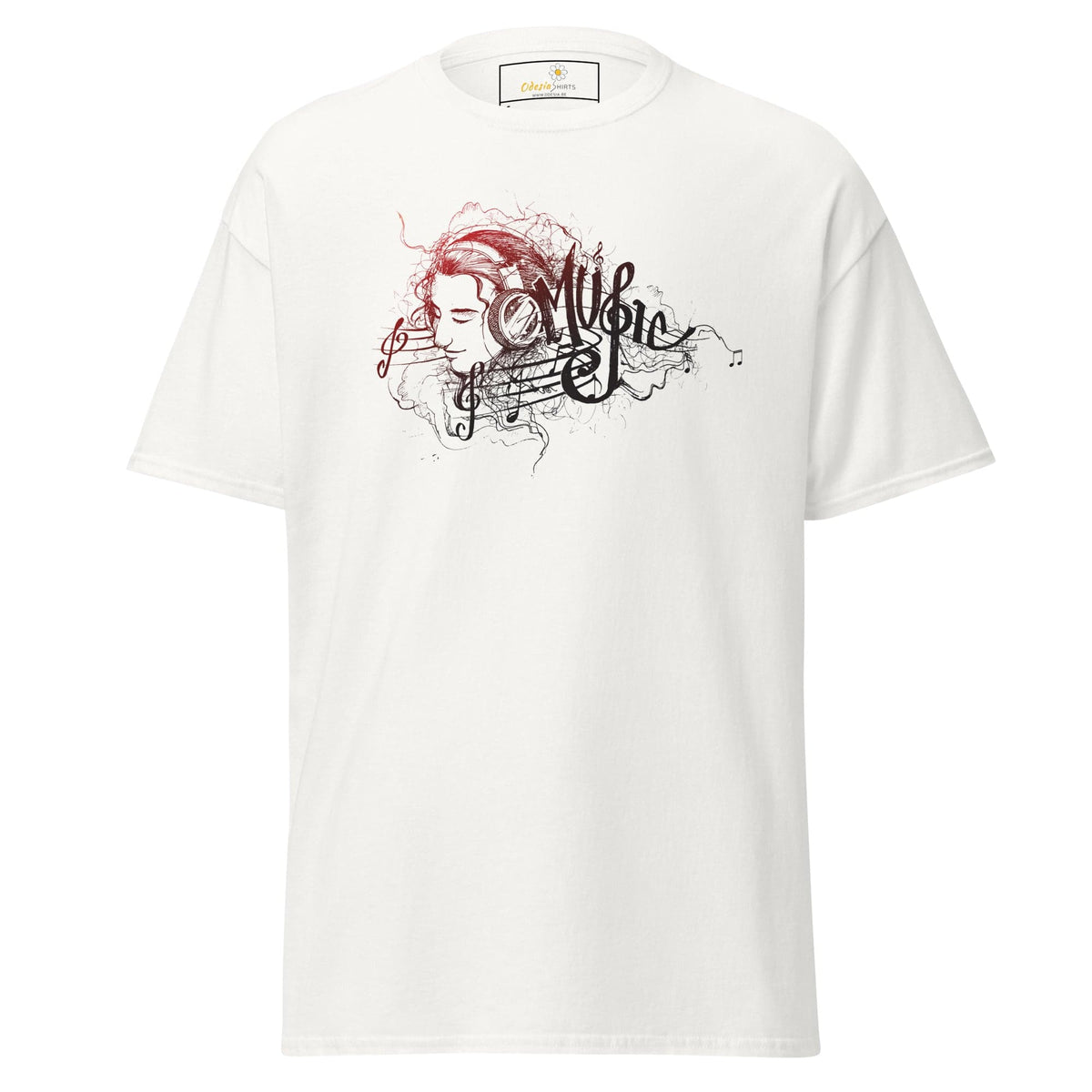 Unisex classic t-shirt - MUSIC GIRL HEADPHONE - REGULAR - White / S