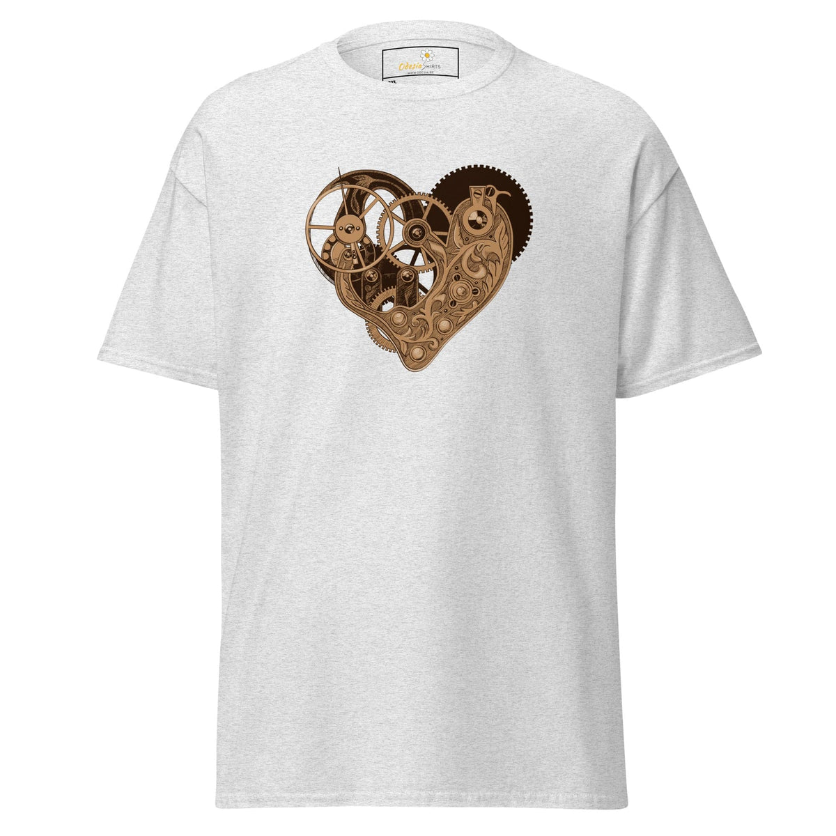 White T-shirt with steampunk heart design from T-SHIRT DESIGN TEE for Men and Women
