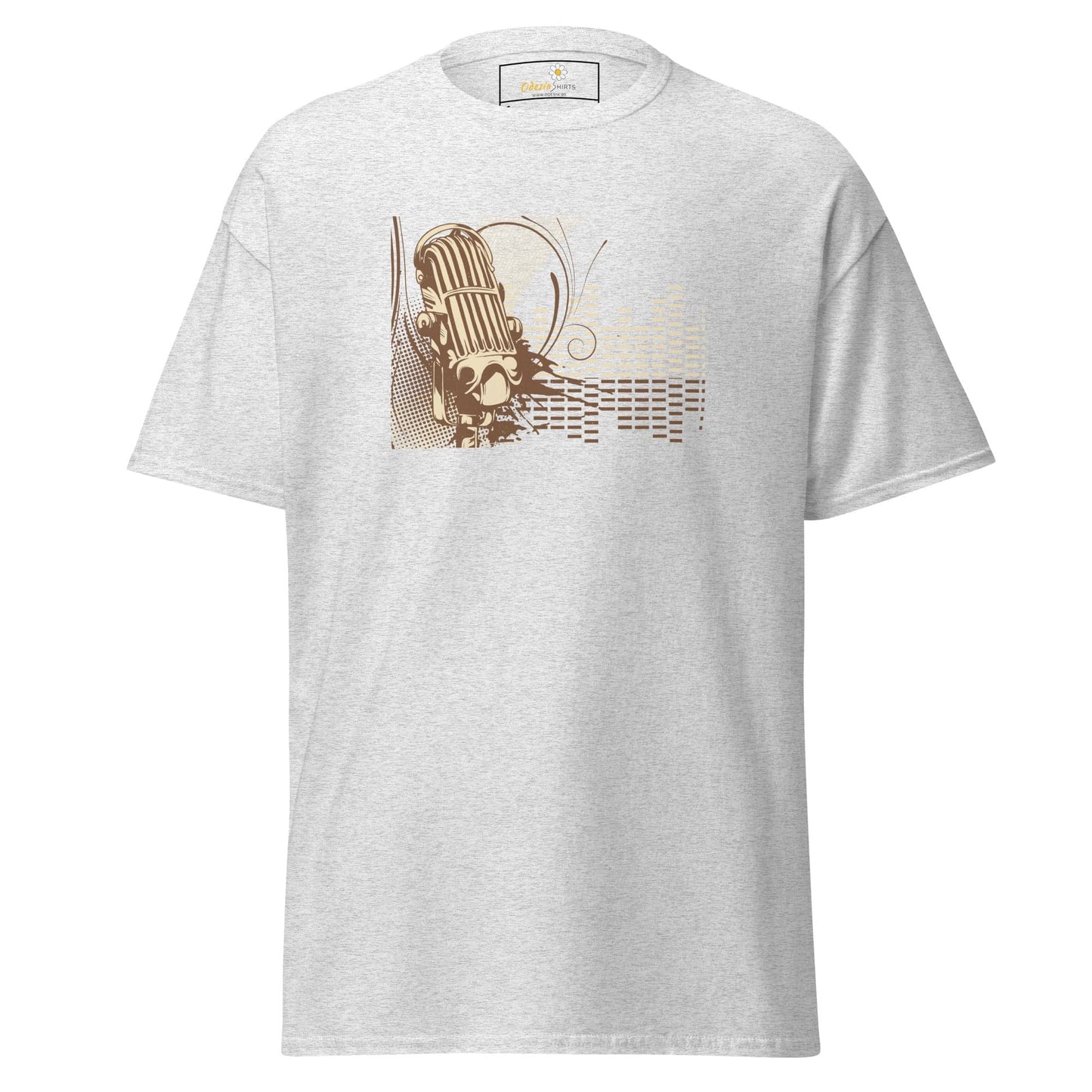 Unisex classic tee - MUSIC MICROPHONE - REGULAR - Ash / S