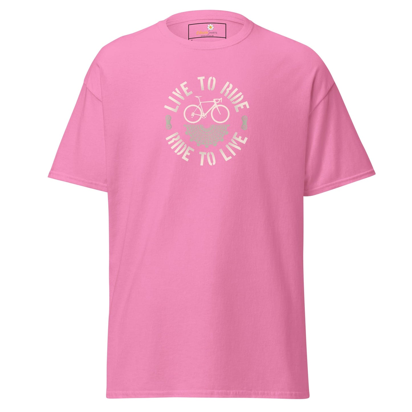 Unisex classic t-shirt - SPORT BICYCLE RIDE TO LIVE - REGULAR - Azalea / S