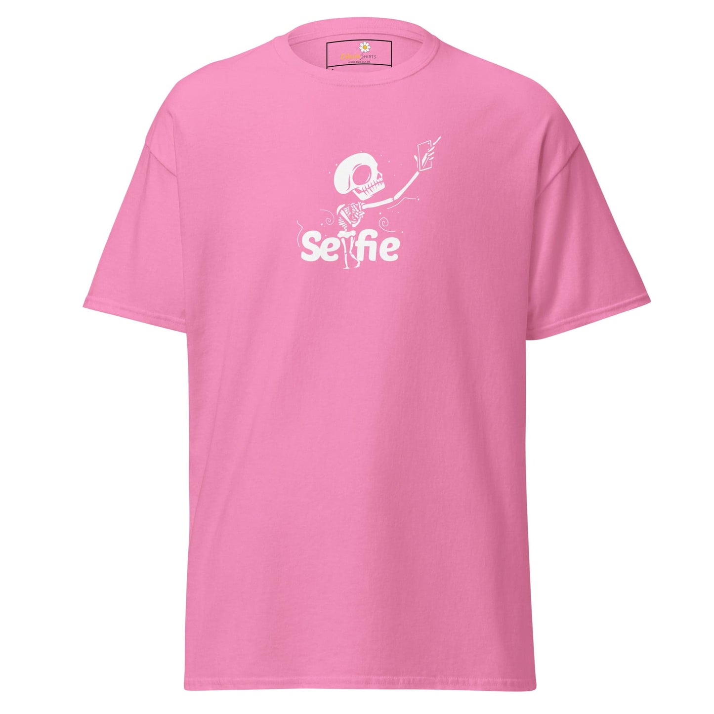 Unisex classic t-shirt - SKULL SELFIE - REGULAR - Azalea / S