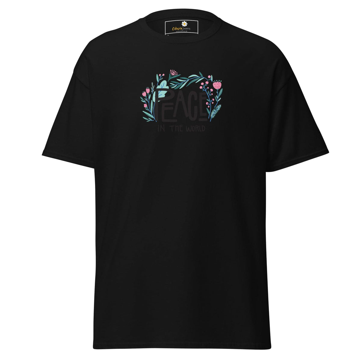Unisex classic tee - POSITIVE TEXT PEACE IN THE WORLD - REGULAR - Black / S