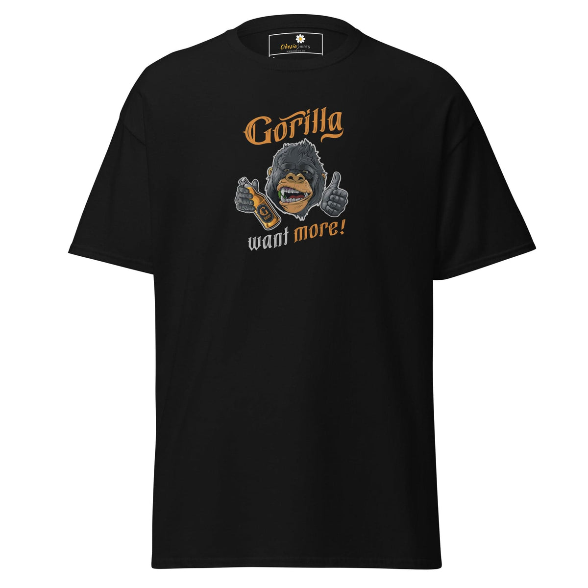 Unisex classic t-shirt - FUN WILD LIFE GORILLA WANT MORE - REGULAR - Black / S