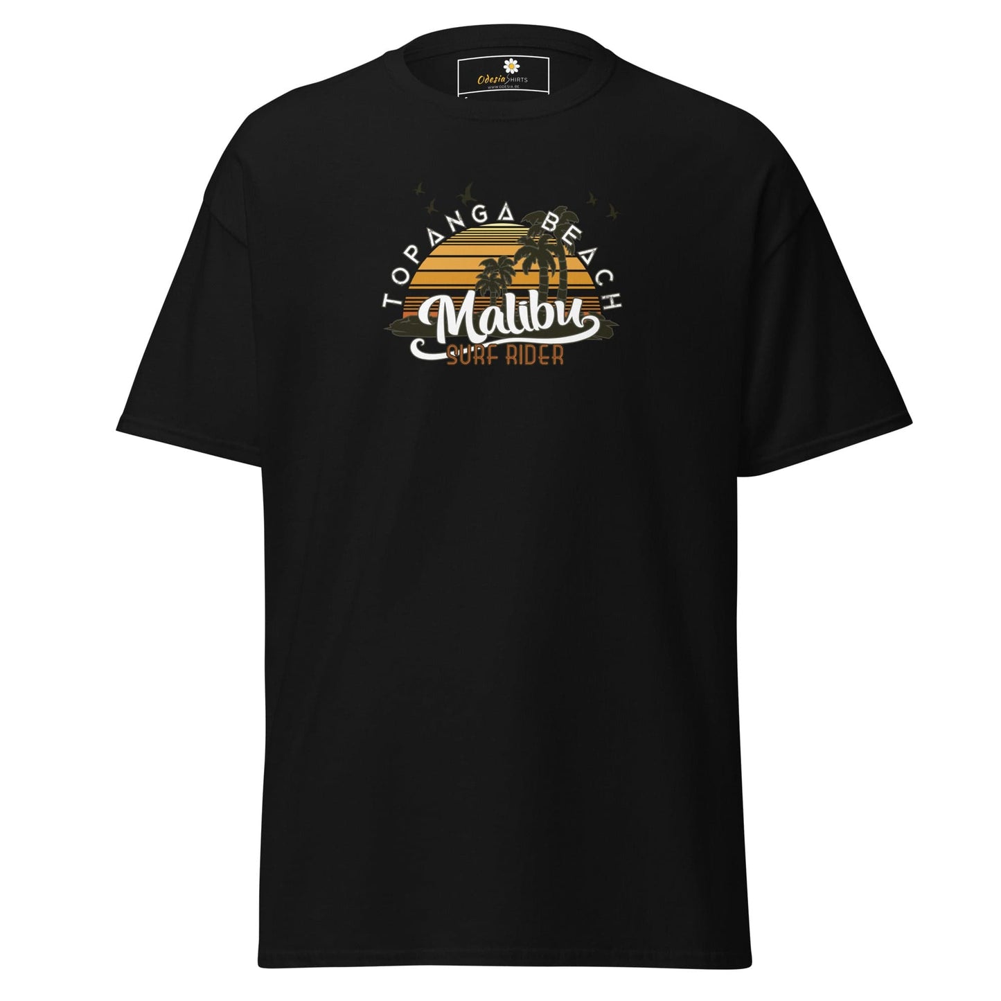 Unisex classic t-shirt - SUMMER MALIBU SURF RIDER - REGULAR - Black / S