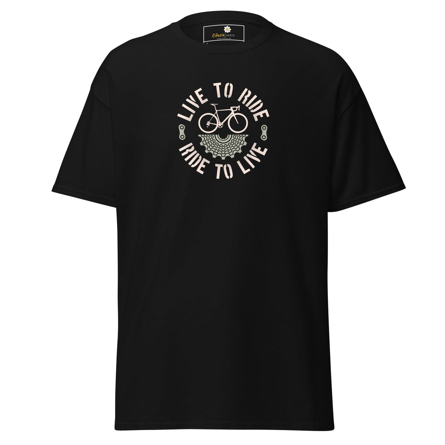 Unisex classic t-shirt - SPORT BICYCLE RIDE TO LIVE - REGULAR - Black / S