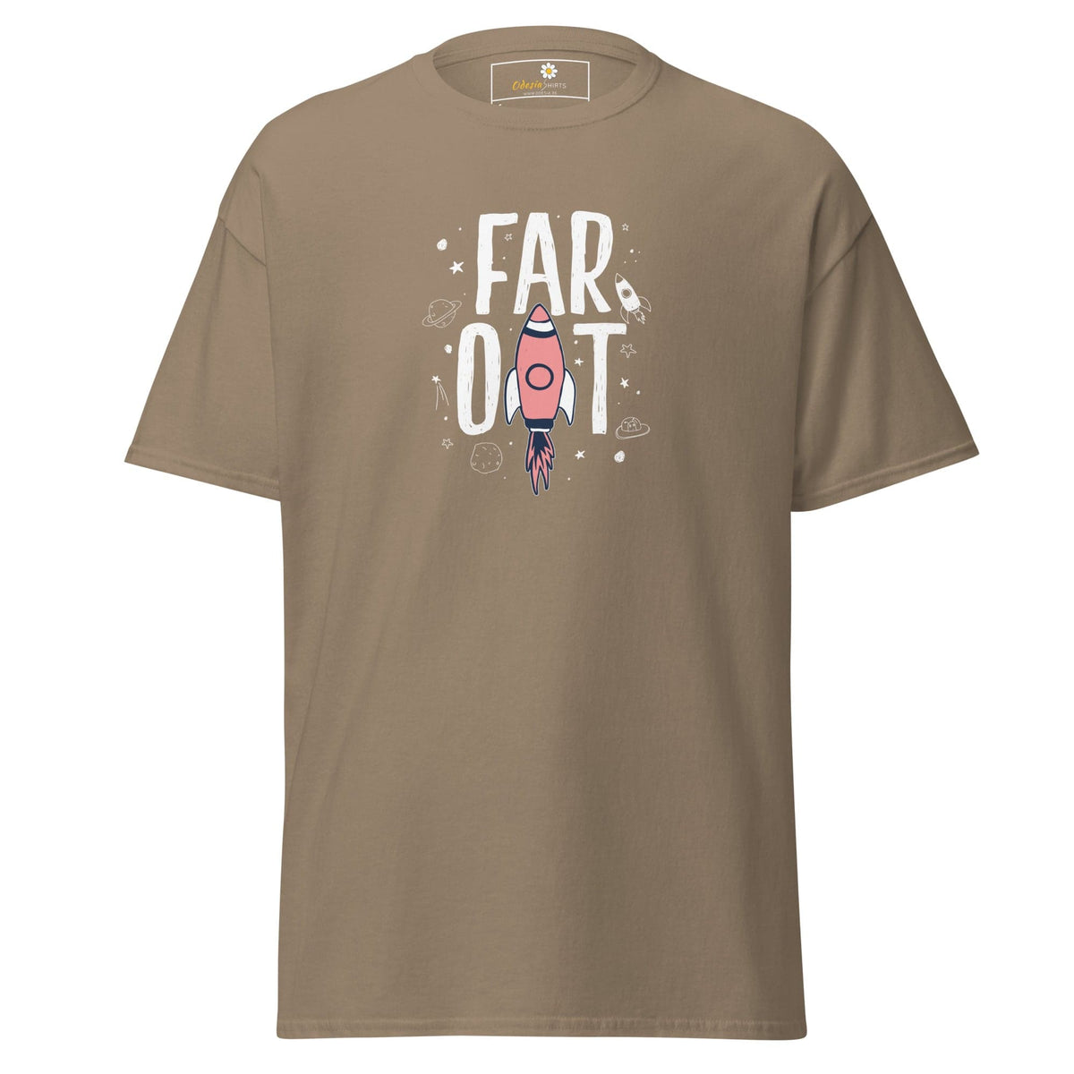 Unisex classic t-shirt - SPACE FAR OUT - REGULAR - Brown Savana / S