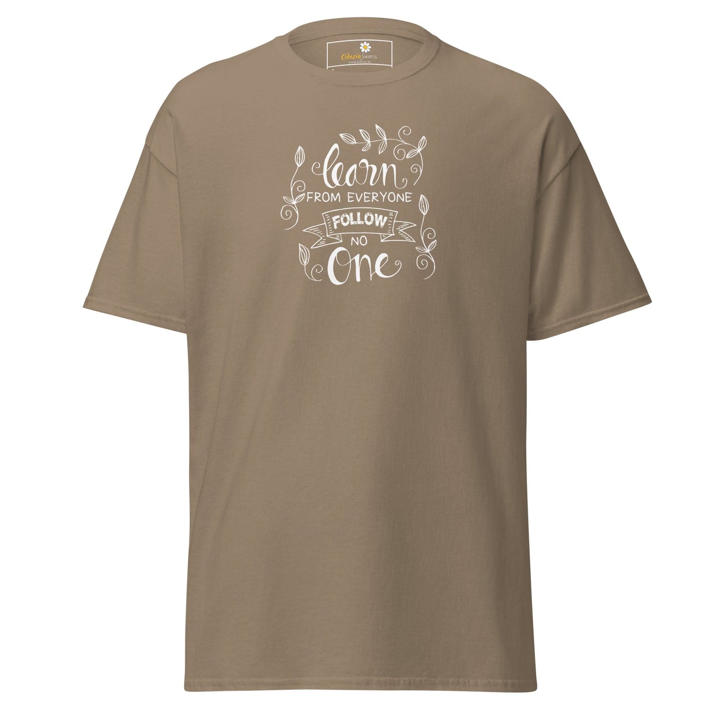 Unisex classic t-shirt - TEXT LEARN FROM EVERYONE - REGULAR - Brown Savana / S
