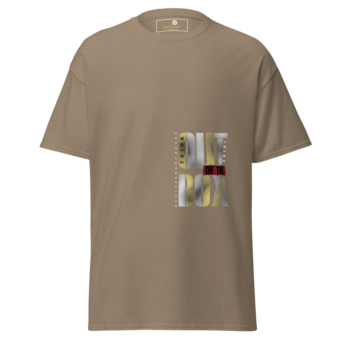 Unisex classic t-shirt - TEXT OUT OTHE BOX - REGULAR - Brown Savana / S