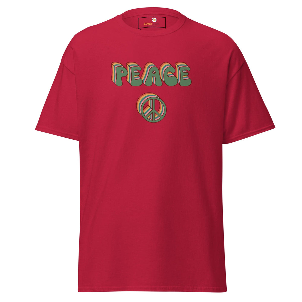 Unisex classic t-shirt - TEXT PEACE - REGULAR - Cardinal / S