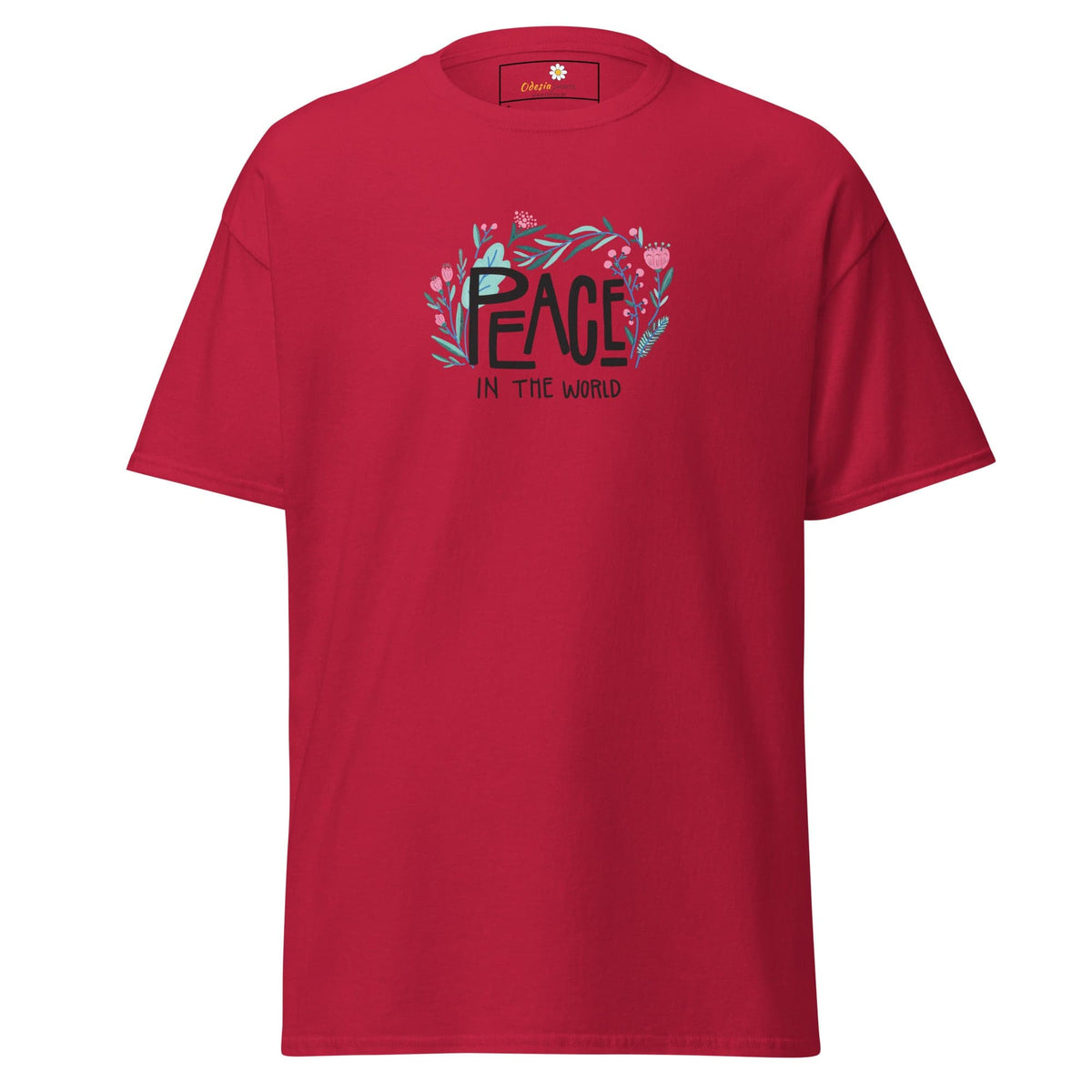 Unisex classic tee - POSITIVE TEXT PEACE IN THE WORLD - REGULAR - Cardinal / S