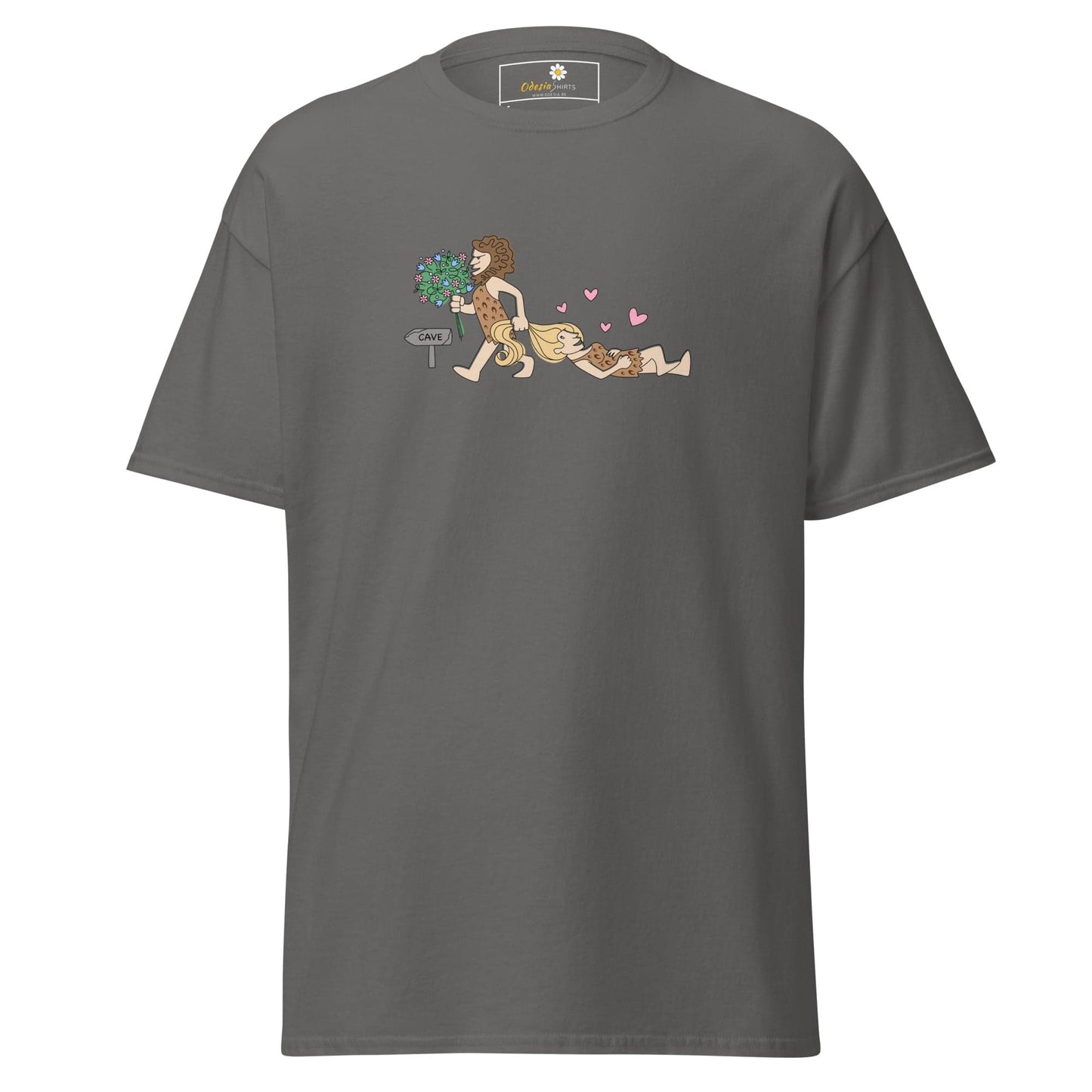 Unisex classic tee - FUN CAVEMAN - REGULAR - Charcoal / S