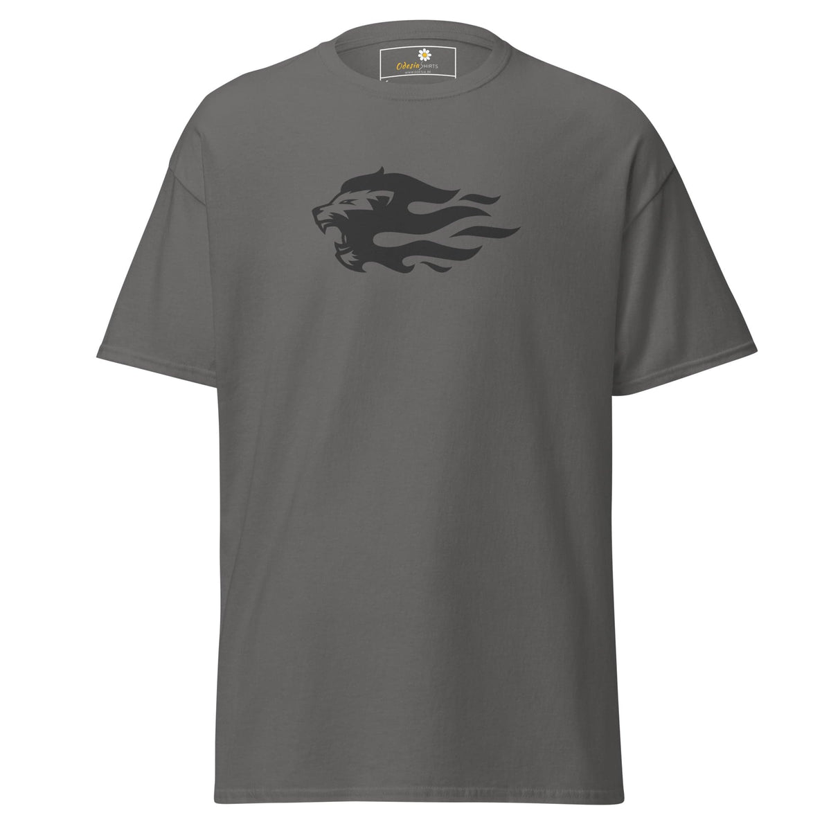 Unisex classic tee - WILD LIFE LION HEAD FLAME - REGULAR - Charcoal / S