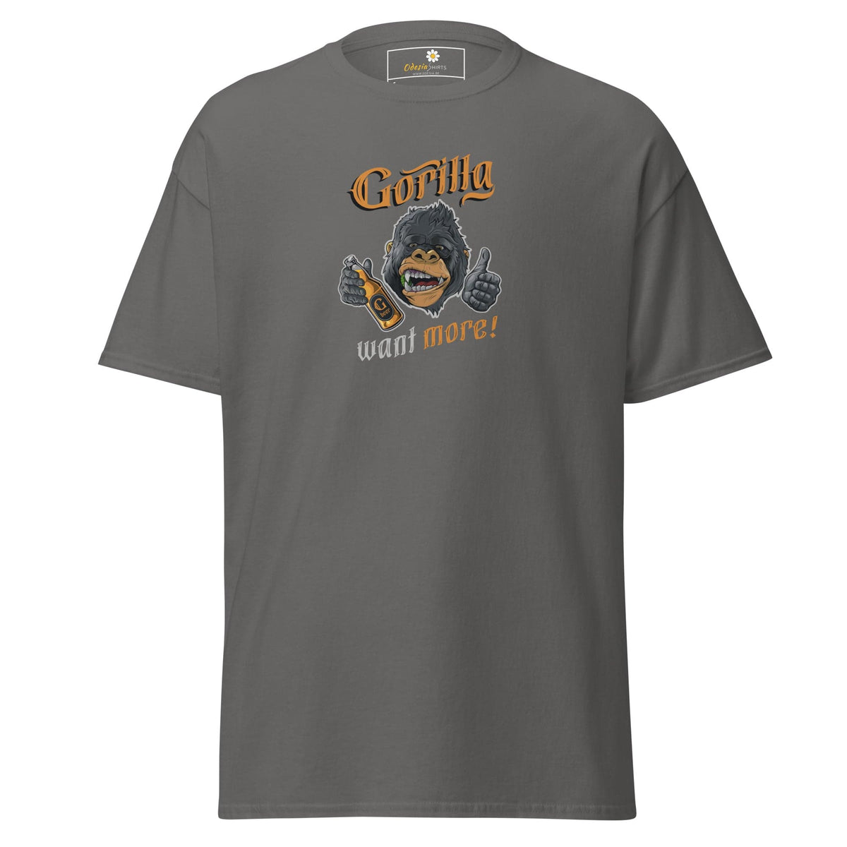 Unisex classic t-shirt - FUN WILD LIFE GORILLA WANT MORE - REGULAR - Charcoal / S