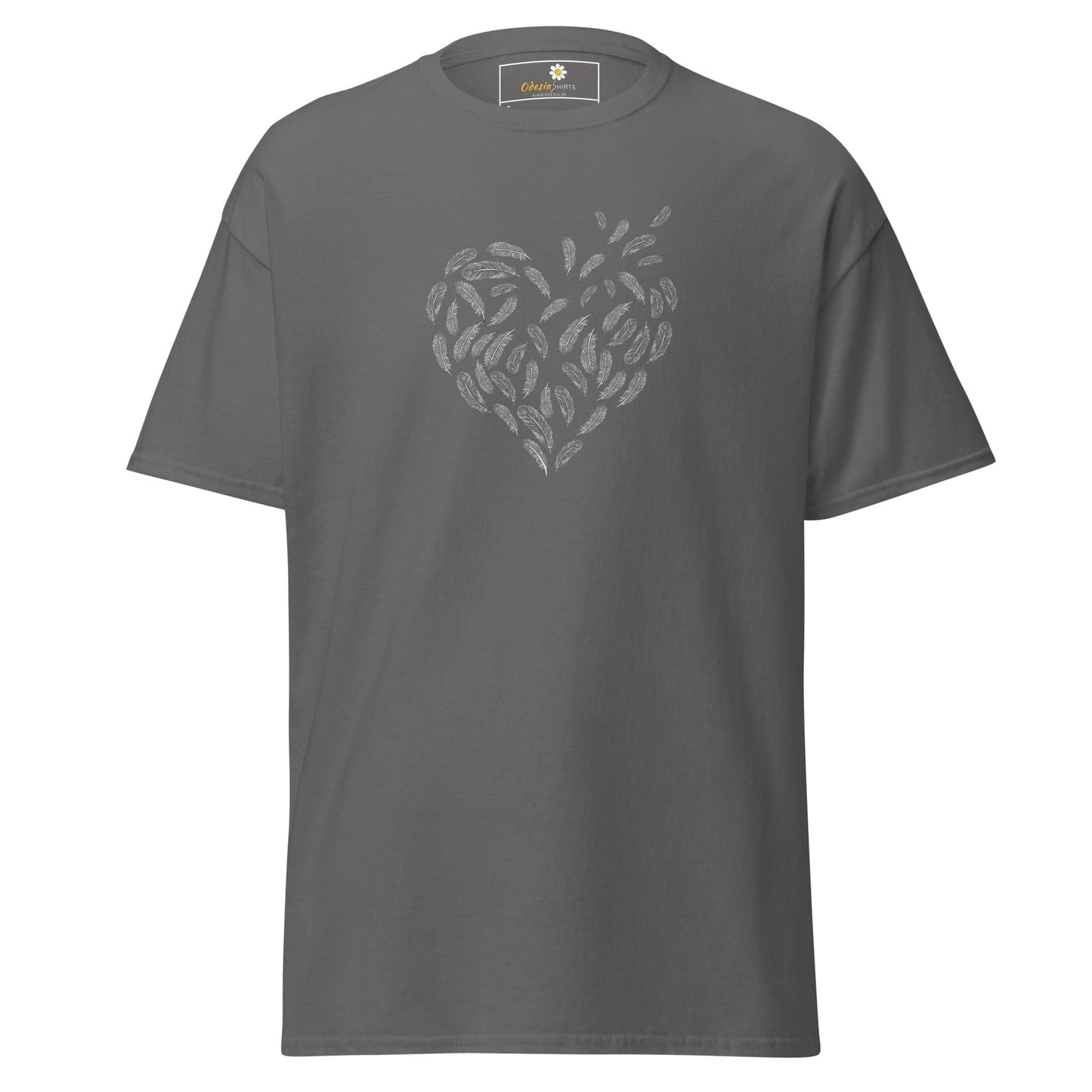 Unisex classic tee - POSITIVE FEATHER HEART - REGULAR - Charcoal / S