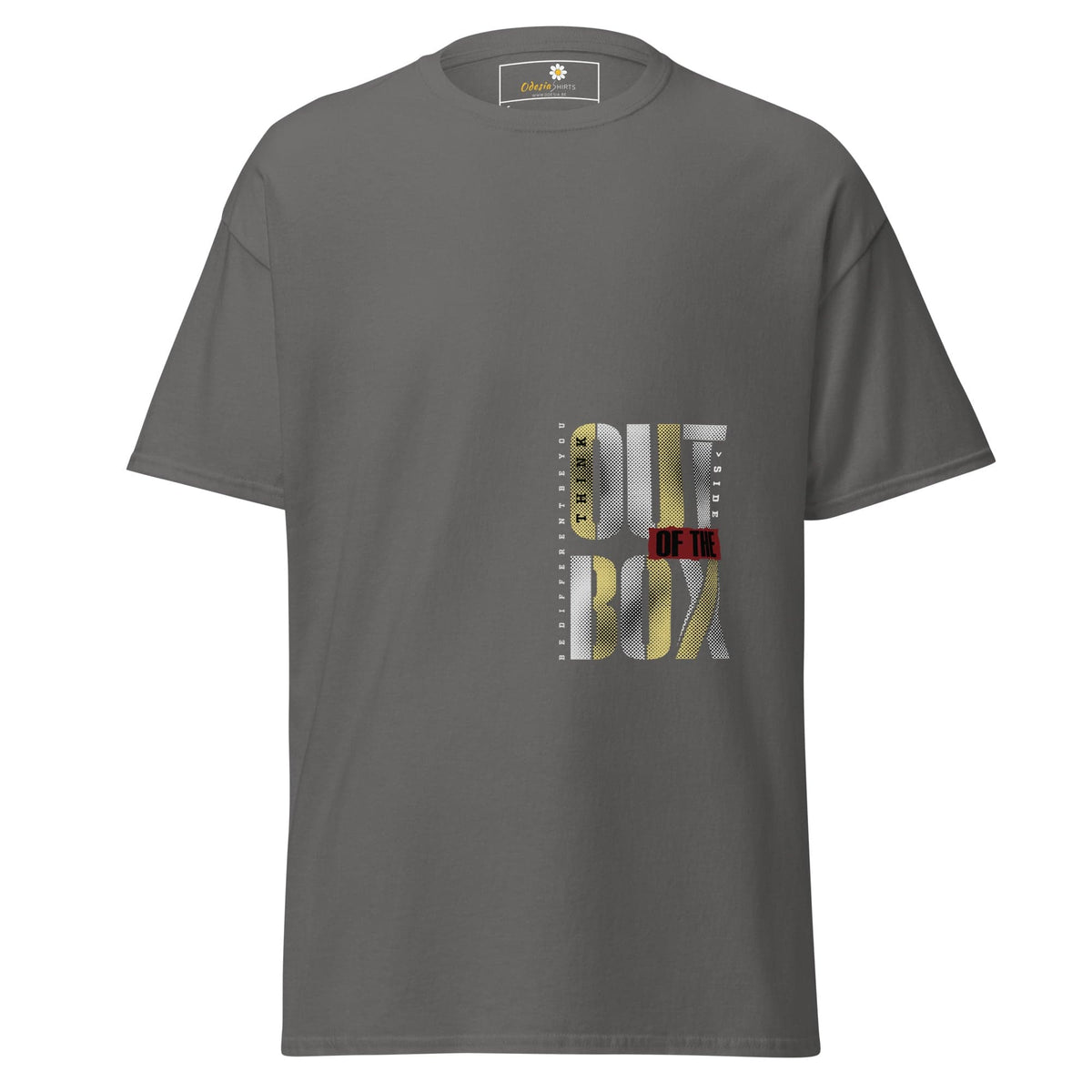 Unisex classic t-shirt - TEXT OUT OTHE BOX - REGULAR - Charcoal / S