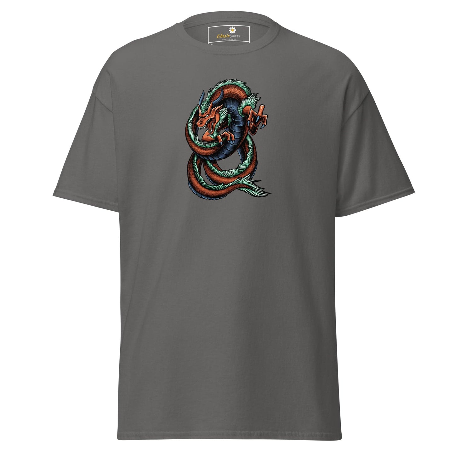 Unisex classic tee - MYSTIC RED GREEN DRAGON - REGULAR - Charcoal / S