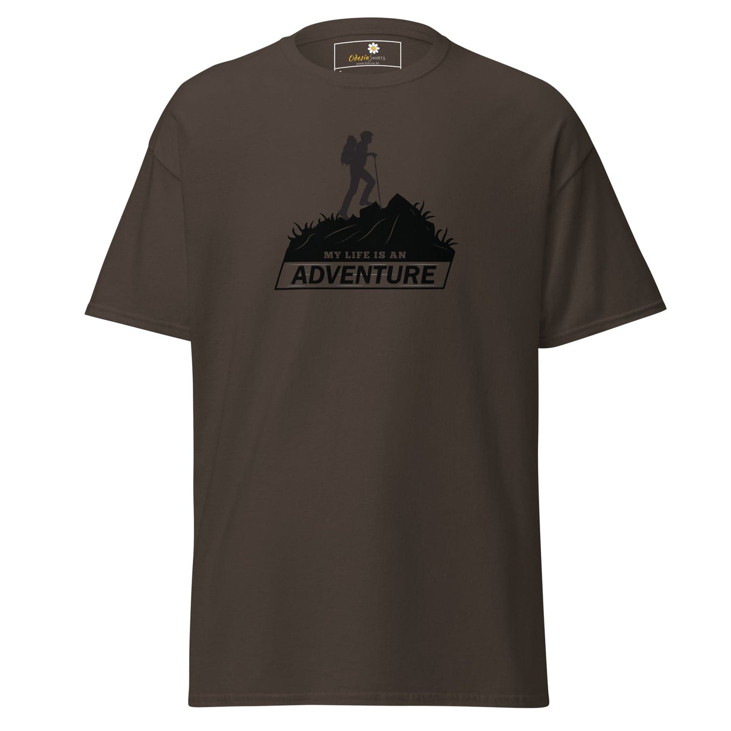 Unisex classic t-shirt - ADVENTURE MOUNTAIN - REGULAR - Dark Chocolate / S