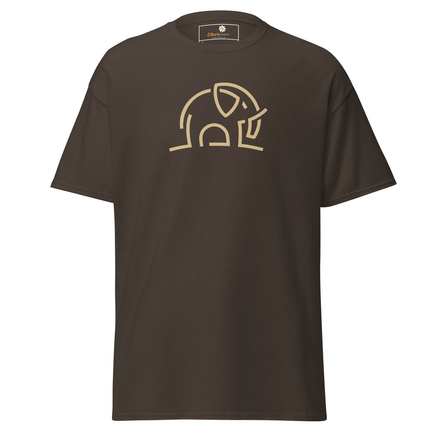 Unisex classic tee - WILD LIFE ELEPHANT LINES - Dark Chocolate / S