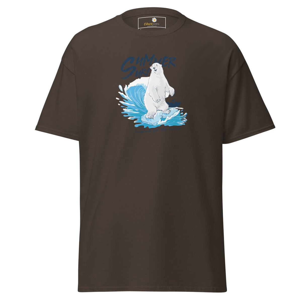 Unisex classic t-shirt - WILD LIFE SUMMER BEAR - REGULAR - Dark Chocolate / S