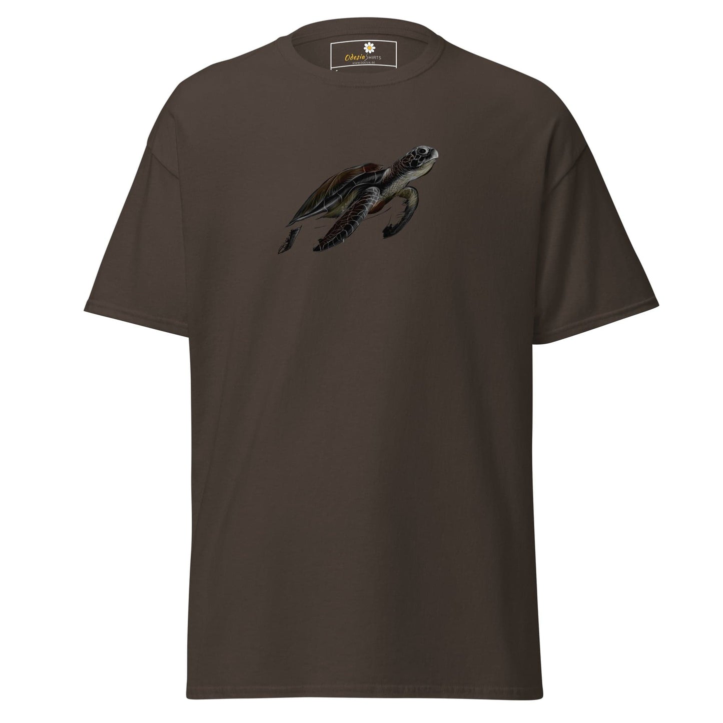Unisex classic tee - WILD LIFE SEA TURTLE - REGULAR - Dark Chocolate / S