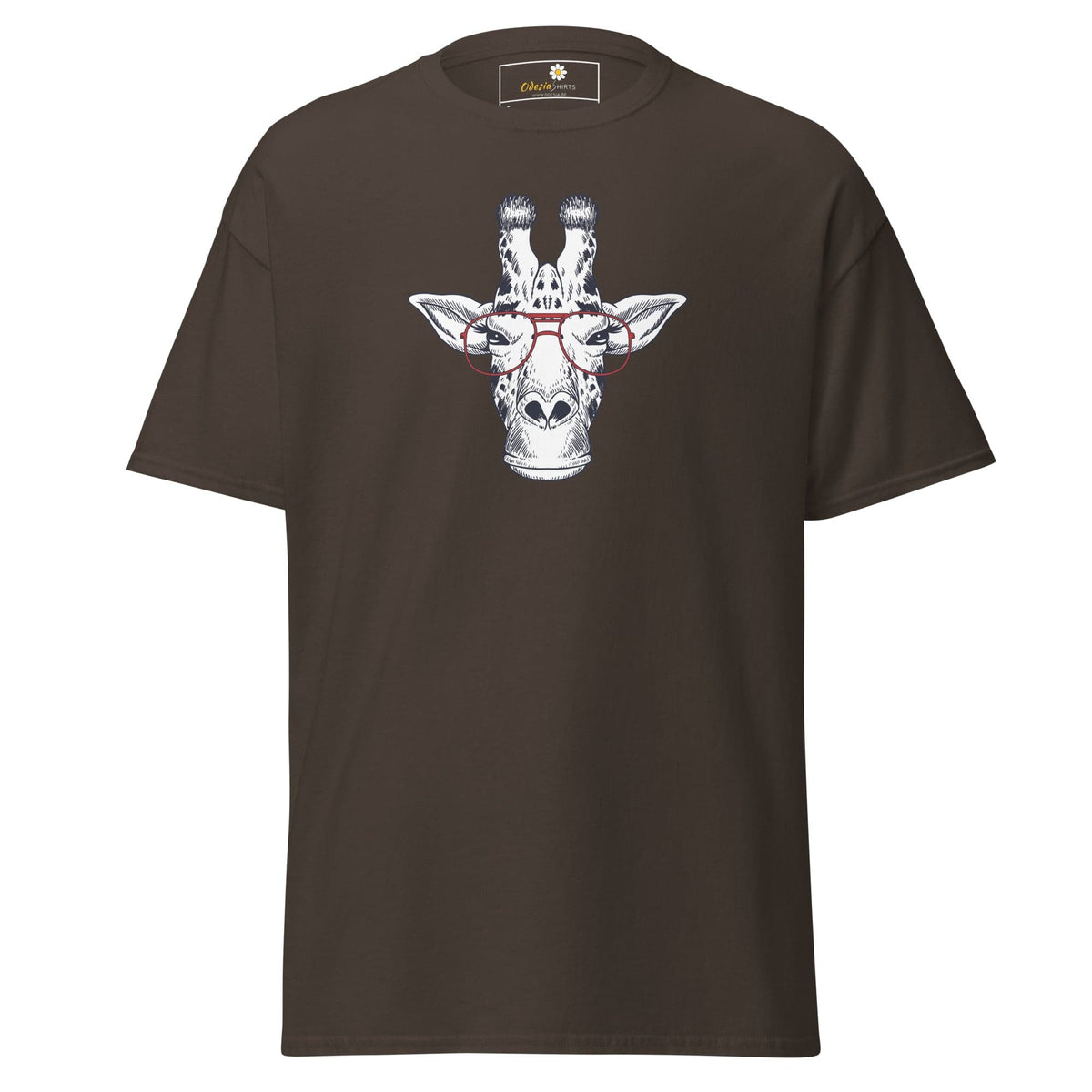 Unisex classic tee - WILD LIFE FUN GIRAFFE GLASSES - REGULAR - Dark Chocolate / S