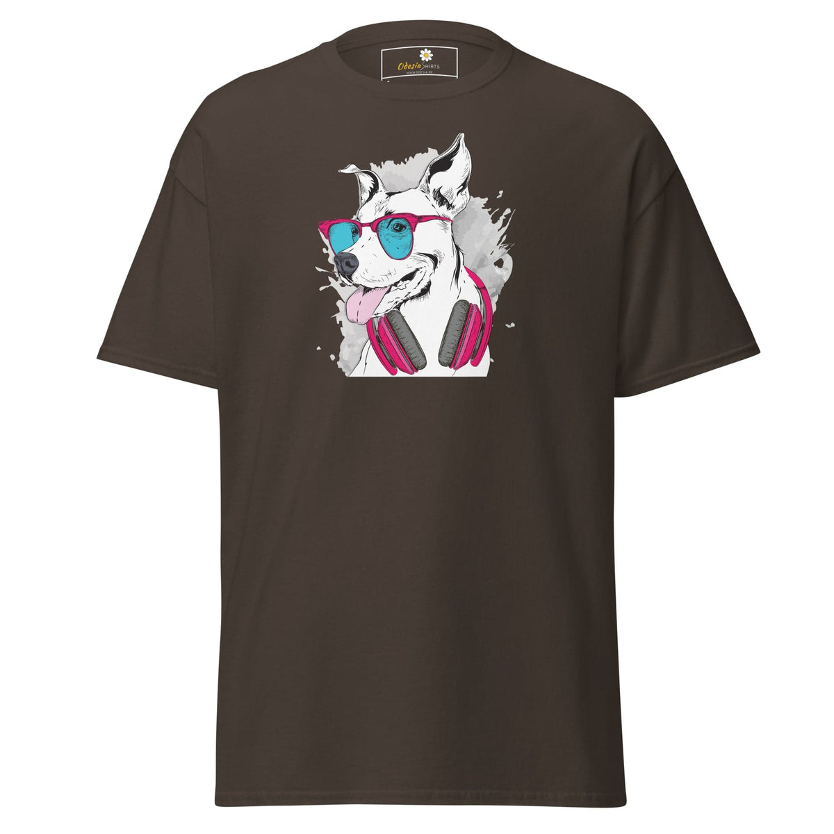 Unisex classic t-shirt - ANIMALS MUSIC DOG - REGULAR - Dark Chocolate / S