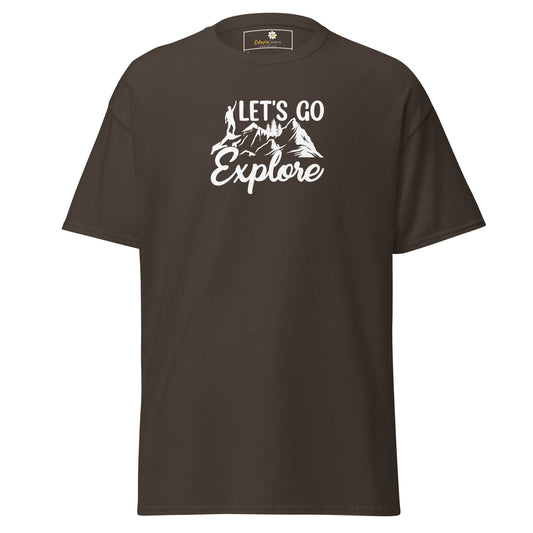 Unisex classic tee - ADVENTURE LETS GO EXPLORE - REGULAR - Dark Chocolate / S