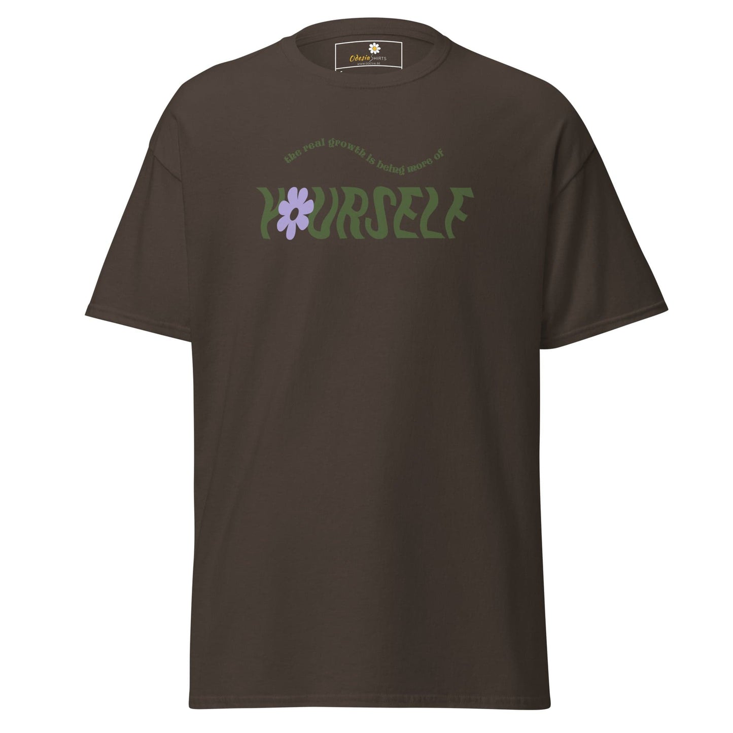 Unisex classic t-shirt - TEXT LOVE YOURSELF - REGULAR - Dark Chocolate / S