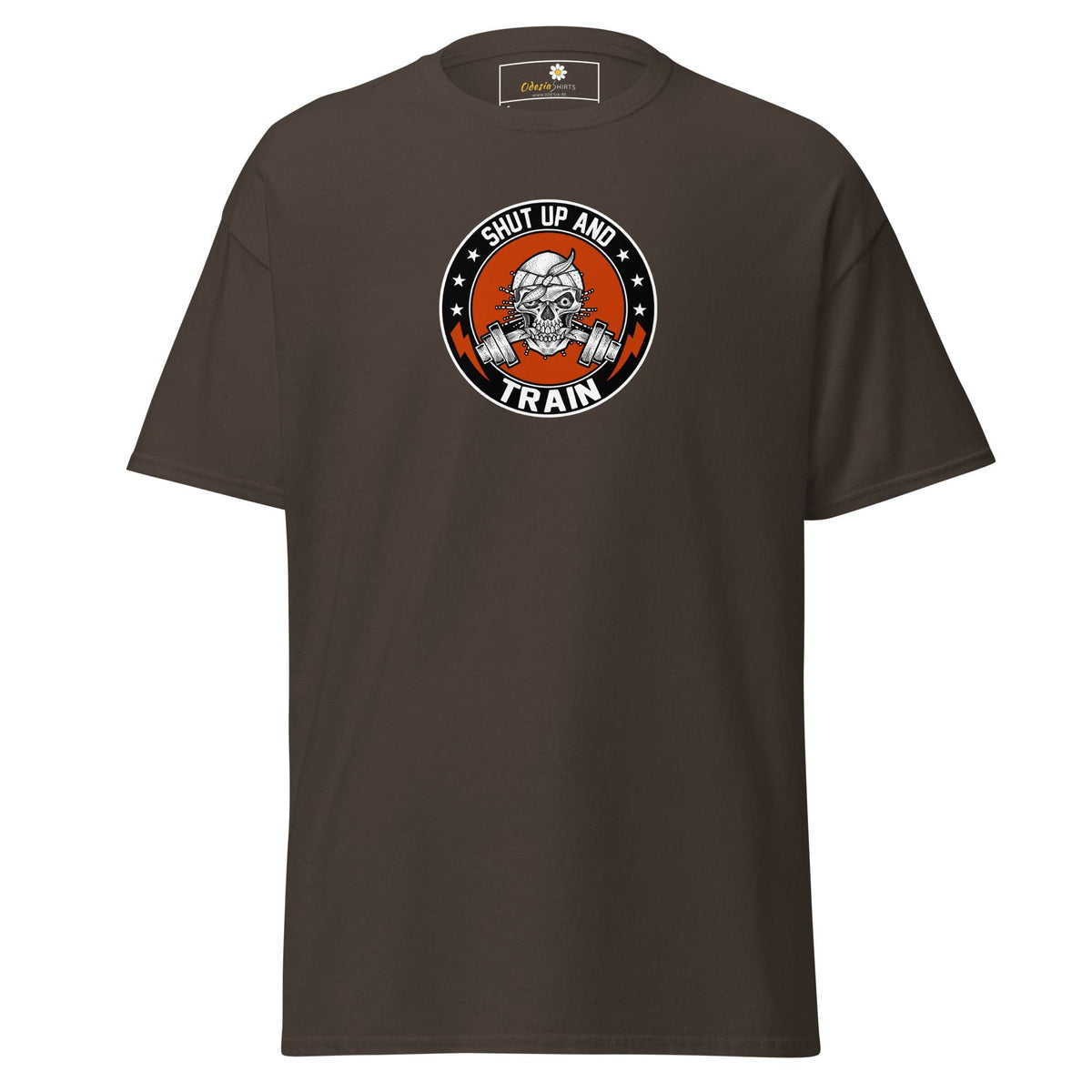 Unisex classic tee - SPORT SHUT UP AND TRAIN - REGULAR - Dark Chocolate / S