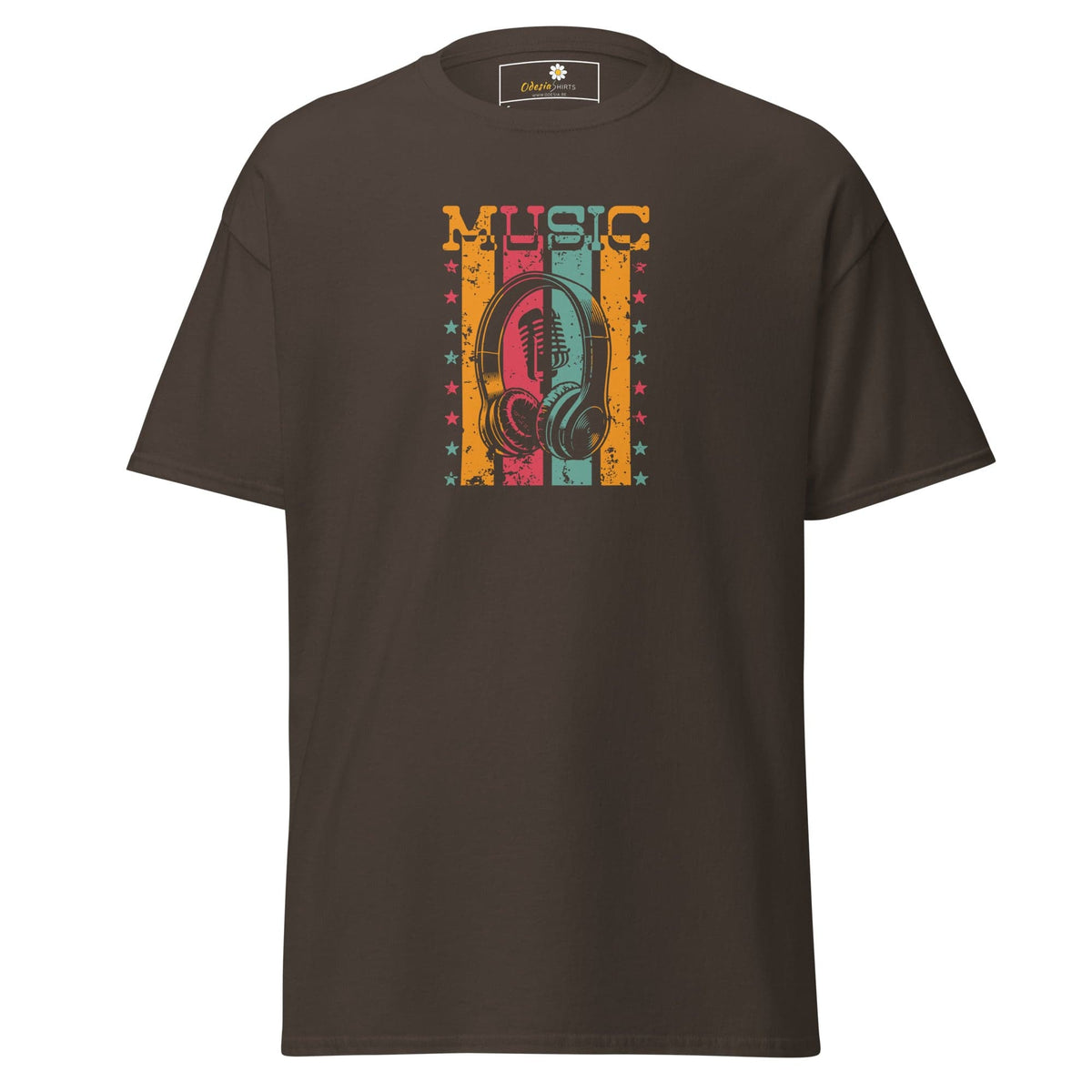 Unisex classic tee - MUSIC MICROPHONE - REGULAR - Dark Chocolate / S