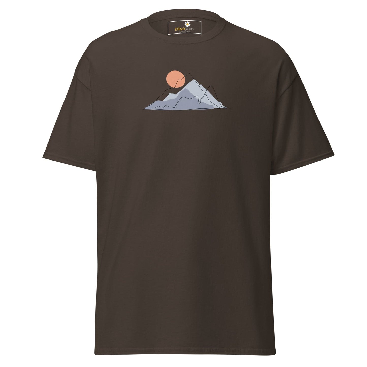 Unisex classic tee - NATURE MOUNTAIN SUN - REGULAR - Dark Chocolate / S