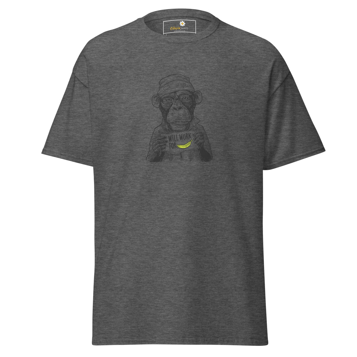 Unisex classic tee - WILD LIFE FUN WORK FOR BANANA - REGULAR - Dark Heather / S