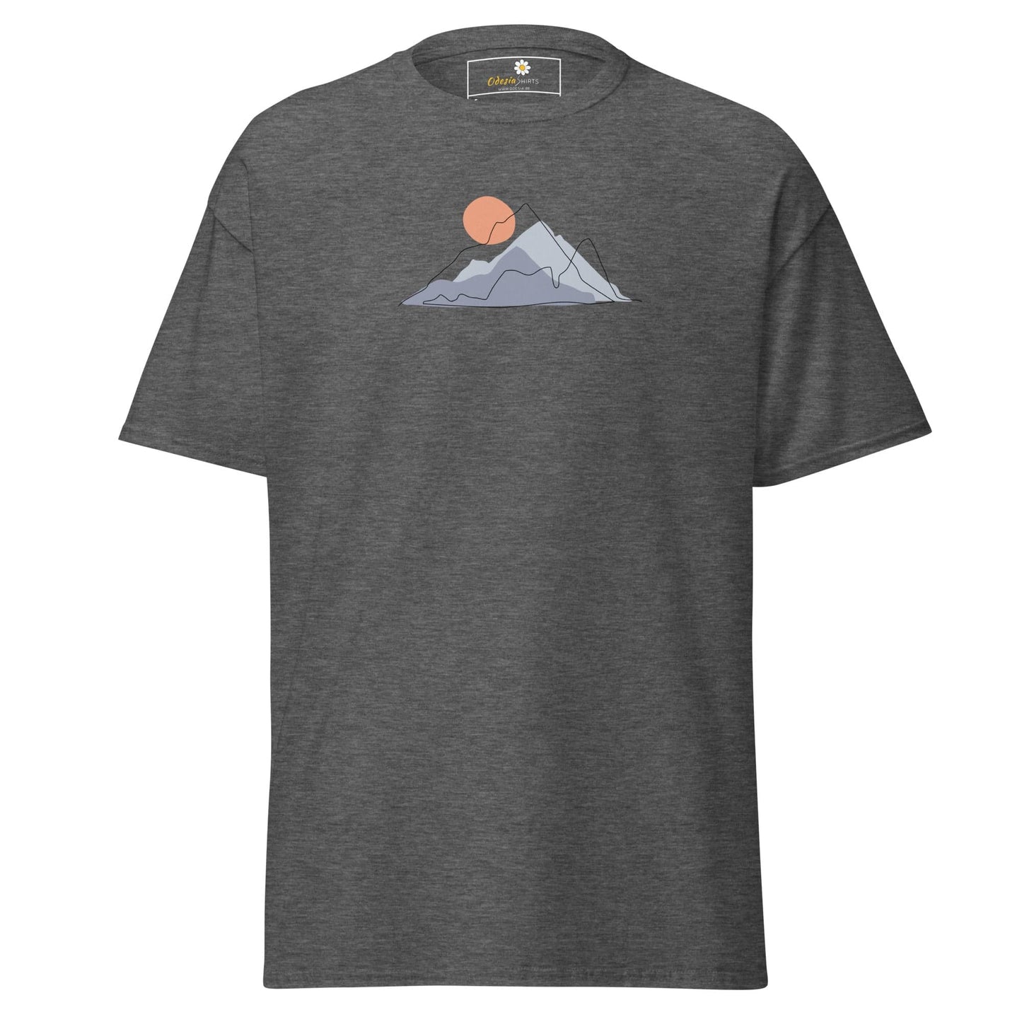 Unisex classic tee - NATURE MOUNTAIN SUN - REGULAR - Dark Heather / S