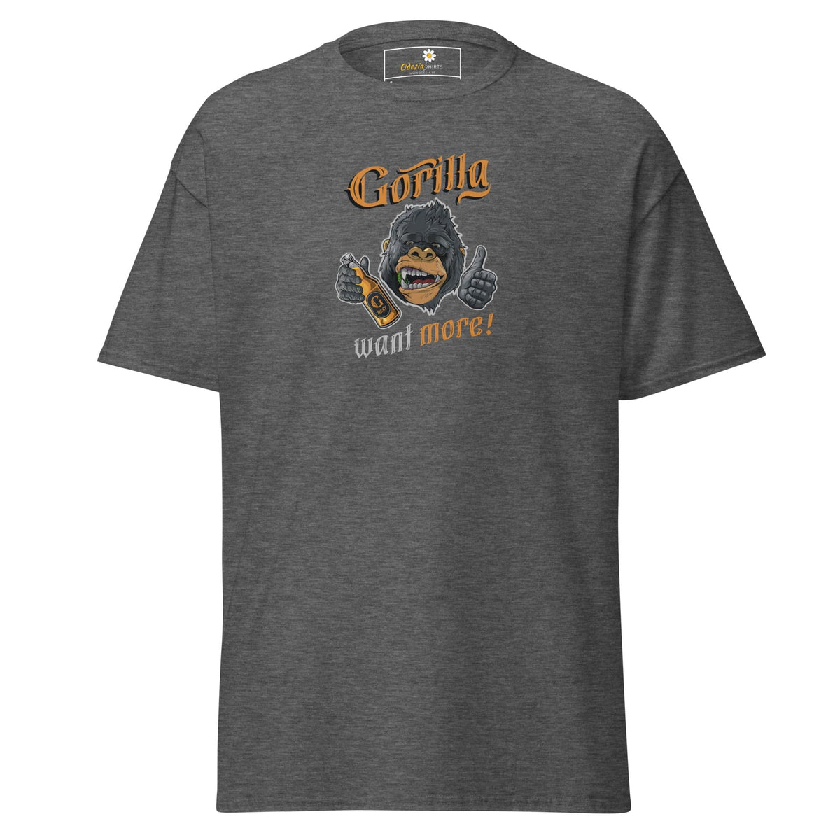 Unisex classic t-shirt - FUN WILD LIFE GORILLA WANT MORE - REGULAR - Dark Heather / S