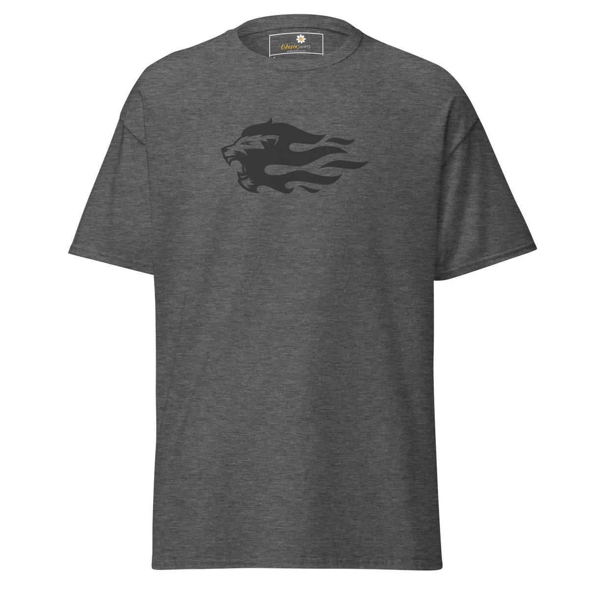 Unisex classic tee - WILD LIFE LION HEAD FLAME - REGULAR - Dark Heather / S