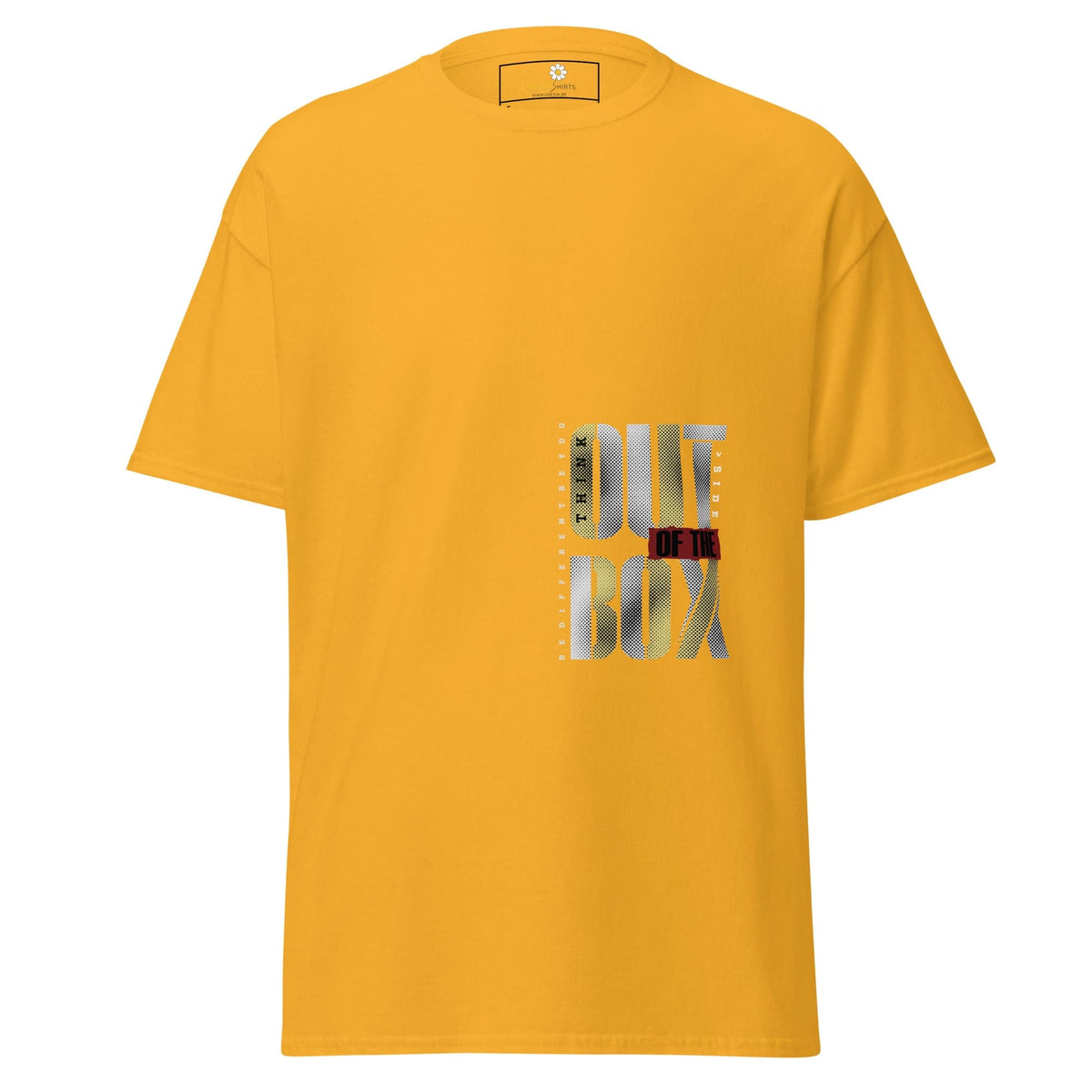Unisex classic t-shirt - TEXT OUT OTHE BOX - REGULAR - Gold / S