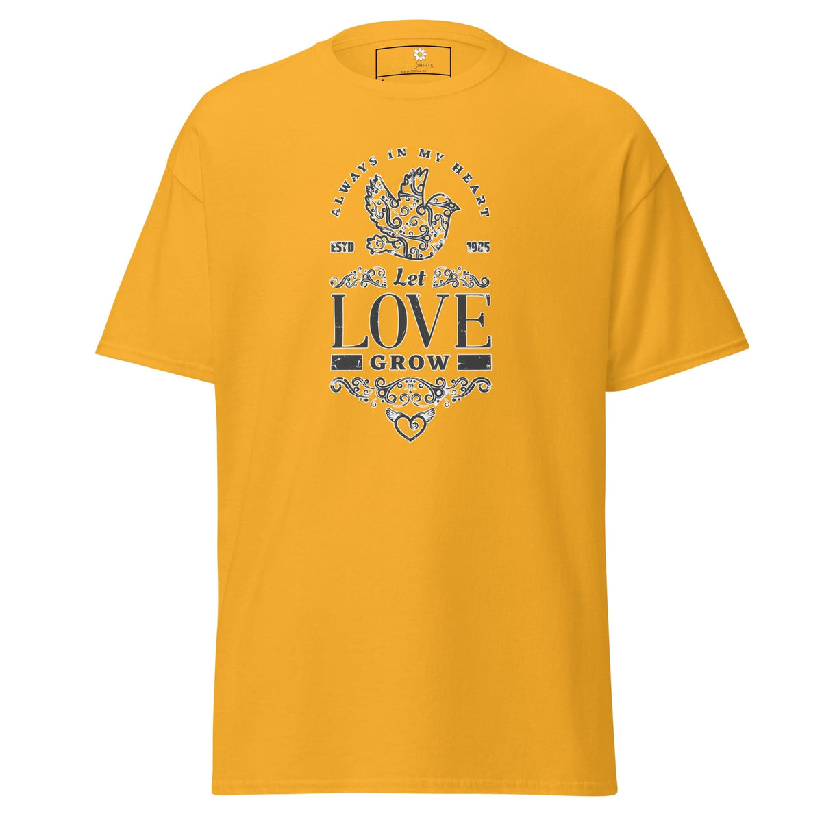 Unisex classic tee - POSITIVE LET LOVE GROW - REGULAR - Gold / S