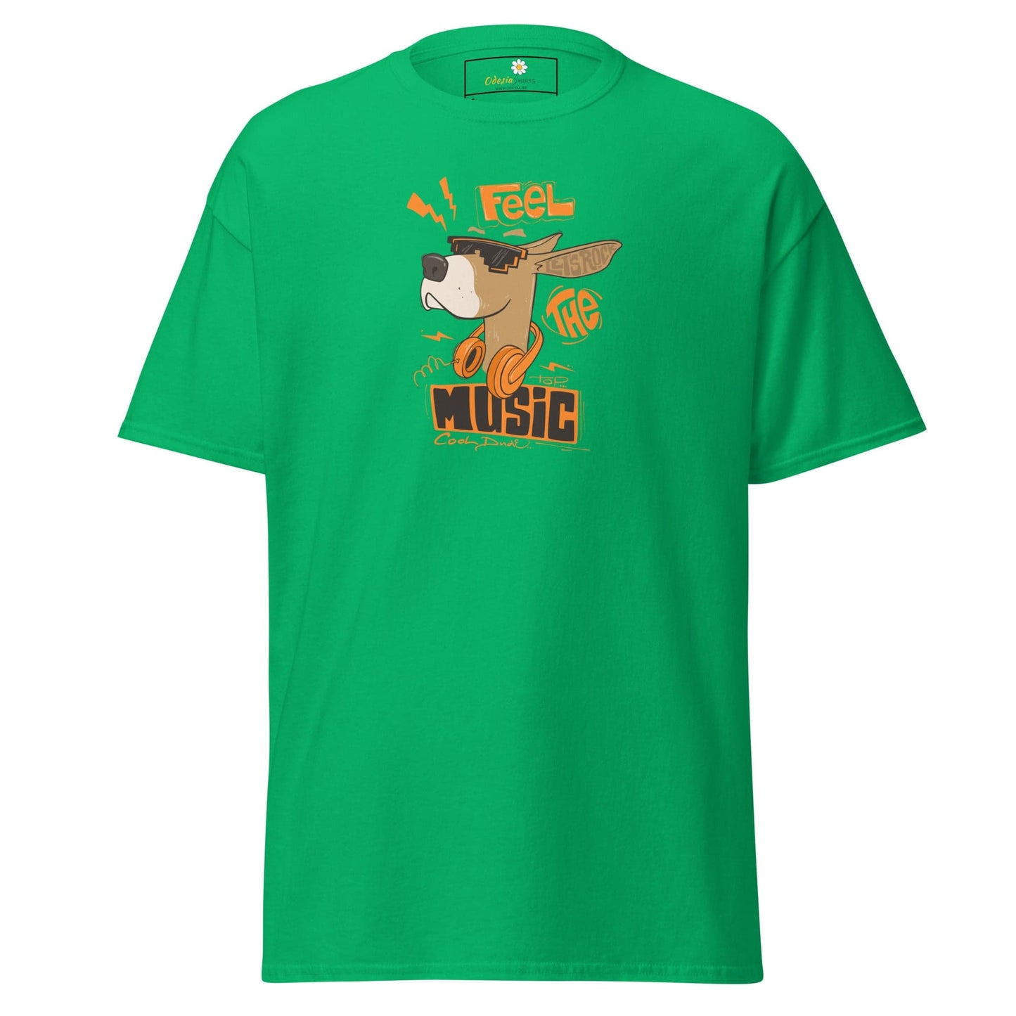 Unisex classic t-shirt - MUSIC FEEL THE MUSIC - REGULAR - Irish Green / S