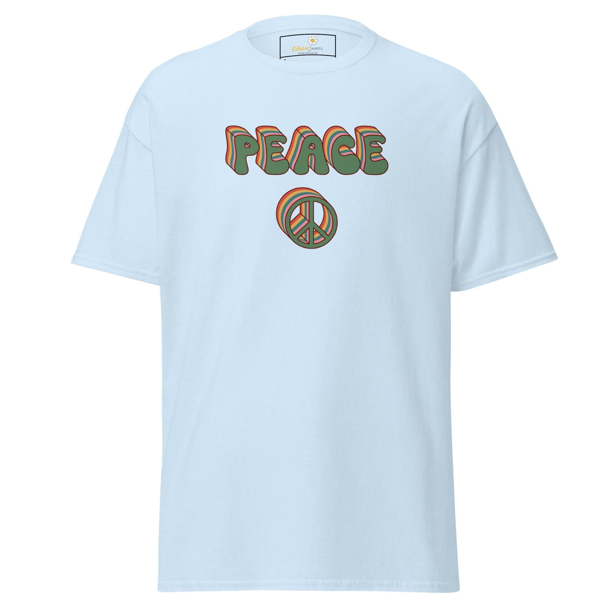 Unisex classic t-shirt - TEXT PEACE - REGULAR - Light Blue / S