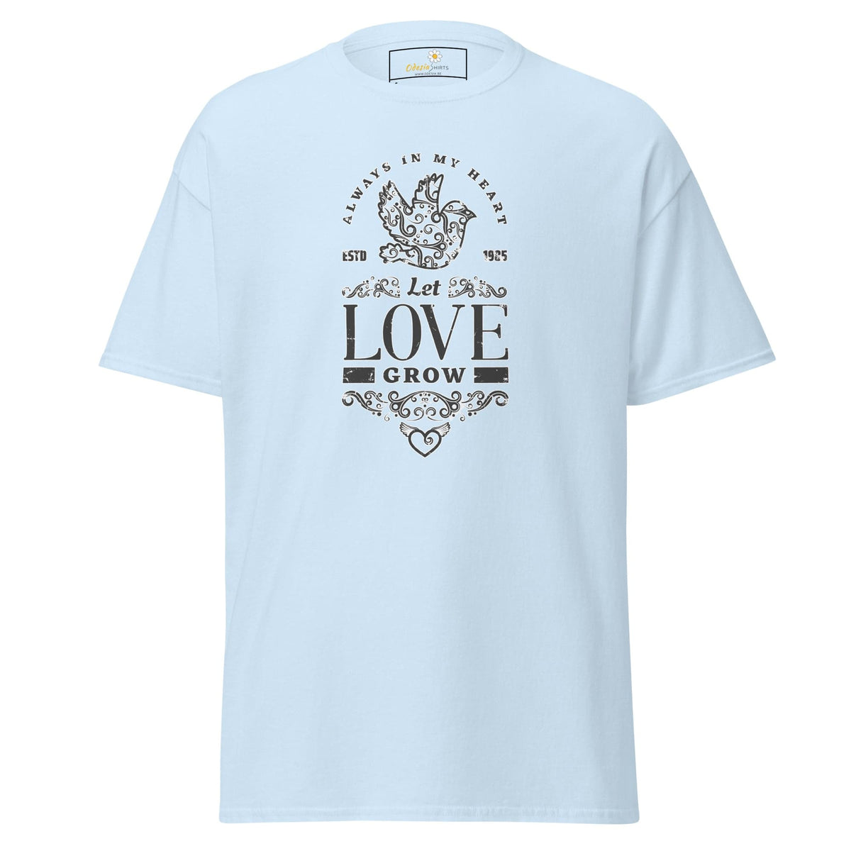 Unisex classic tee - POSITIVE LET LOVE GROW - REGULAR - Light Blue / S