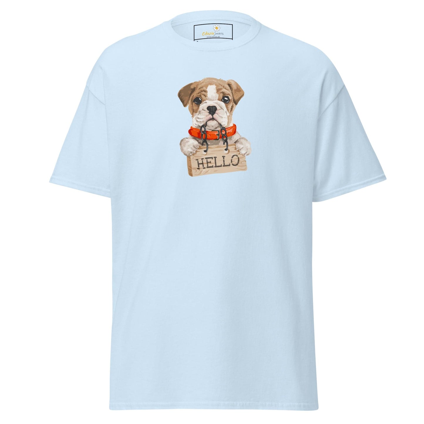 Unisex classic t-shirt - ANIMALS HELLO PUPPY - REGULAR - Light Blue / S