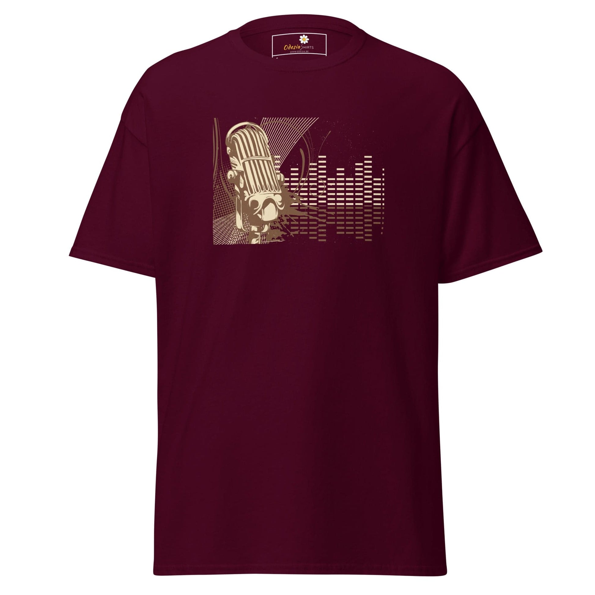 Unisex classic tee - MUSIC MICROPHONE - REGULAR - Maroon / S