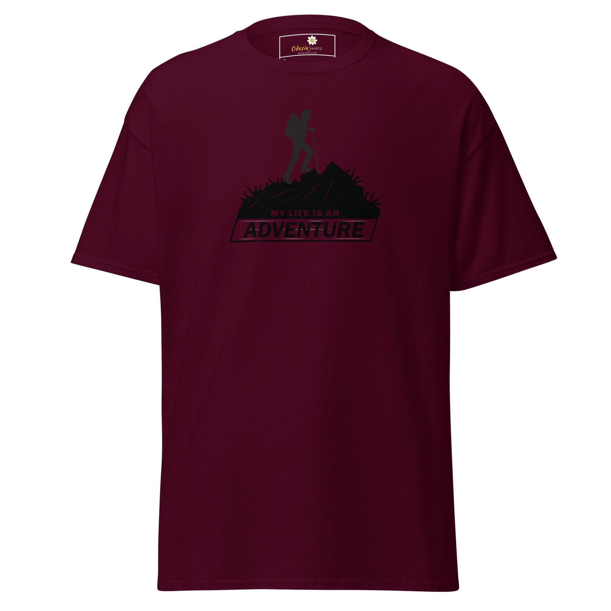 Unisex classic t-shirt - ADVENTURE MOUNTAIN - REGULAR - Maroon / S