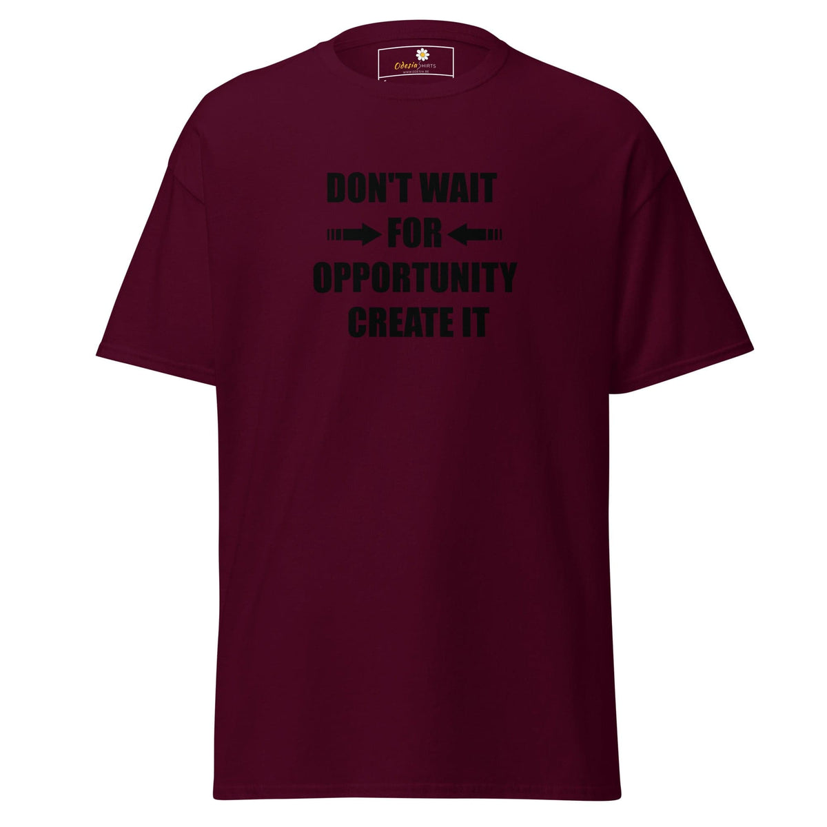 Unisex classic tee - TEXT DONT WAIT OPPORTUNITY - REGULAR - Maroon / S