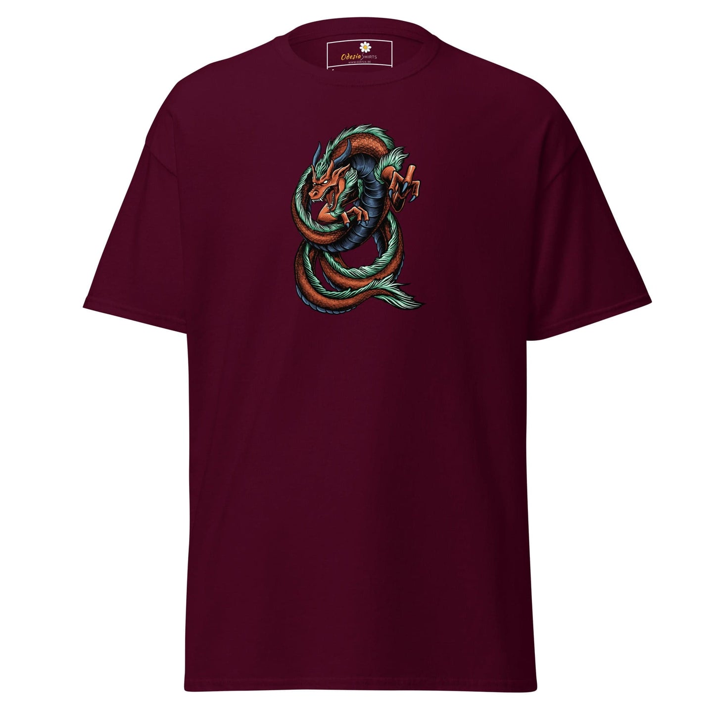 Unisex classic tee - MYSTIC RED GREEN DRAGON - REGULAR - Maroon / S