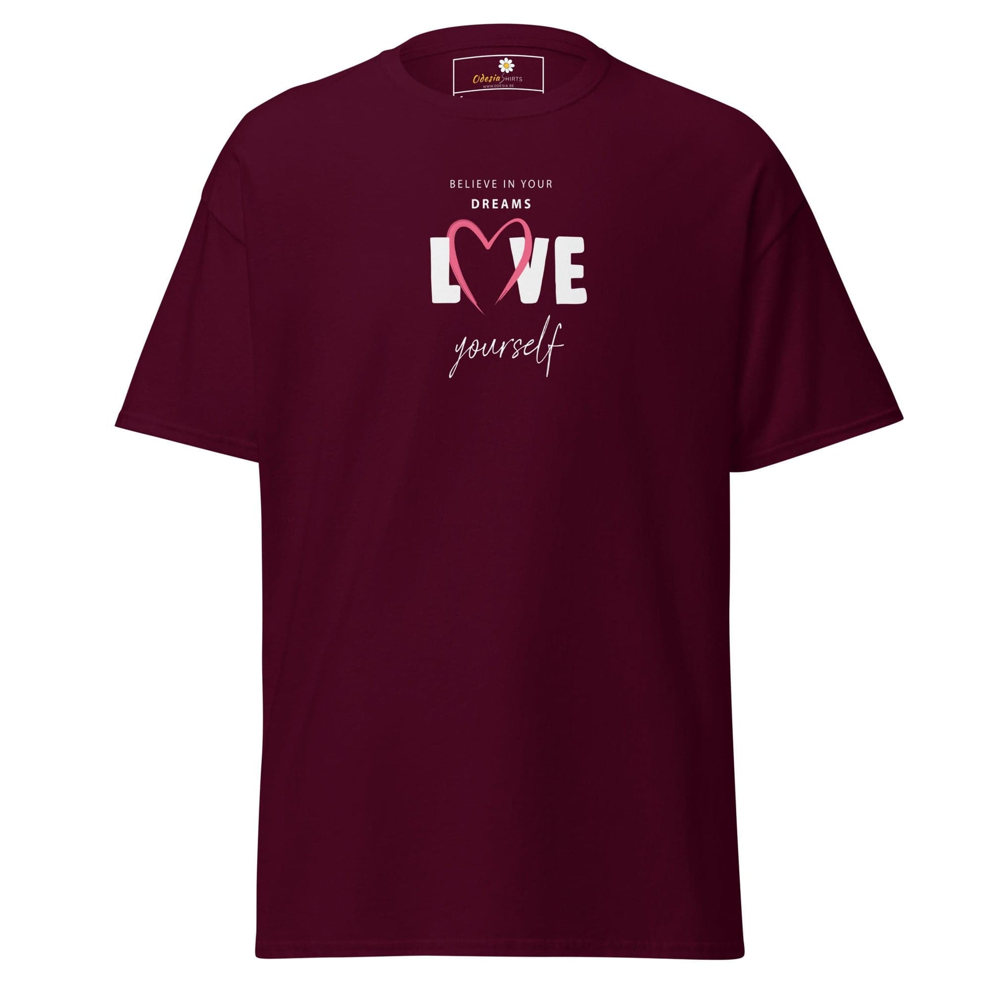 Unisex classic tee - MISC BELIEVE DREAMS LOVE - REGULAR - Maroon / S