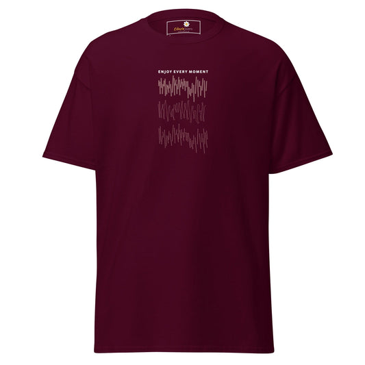 Unisex classic t-shirt - POSITIVE ENJOY EVERY MOMENT - REGULAR - Maroon / S