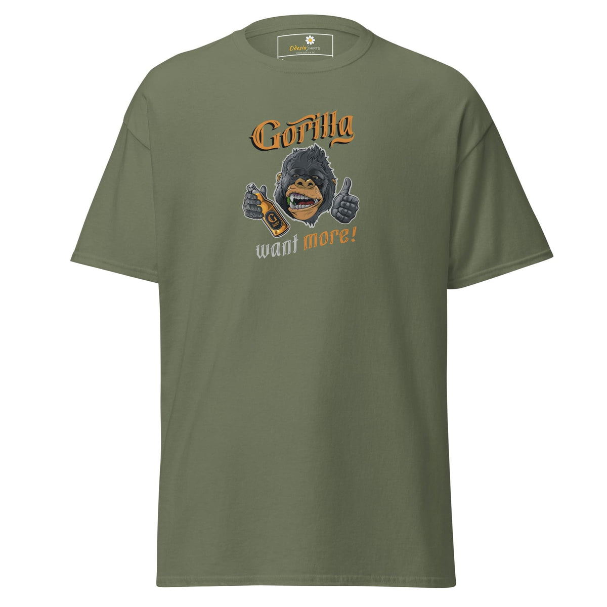 Unisex classic t-shirt - FUN WILD LIFE GORILLA WANT MORE - REGULAR - Military Green / S